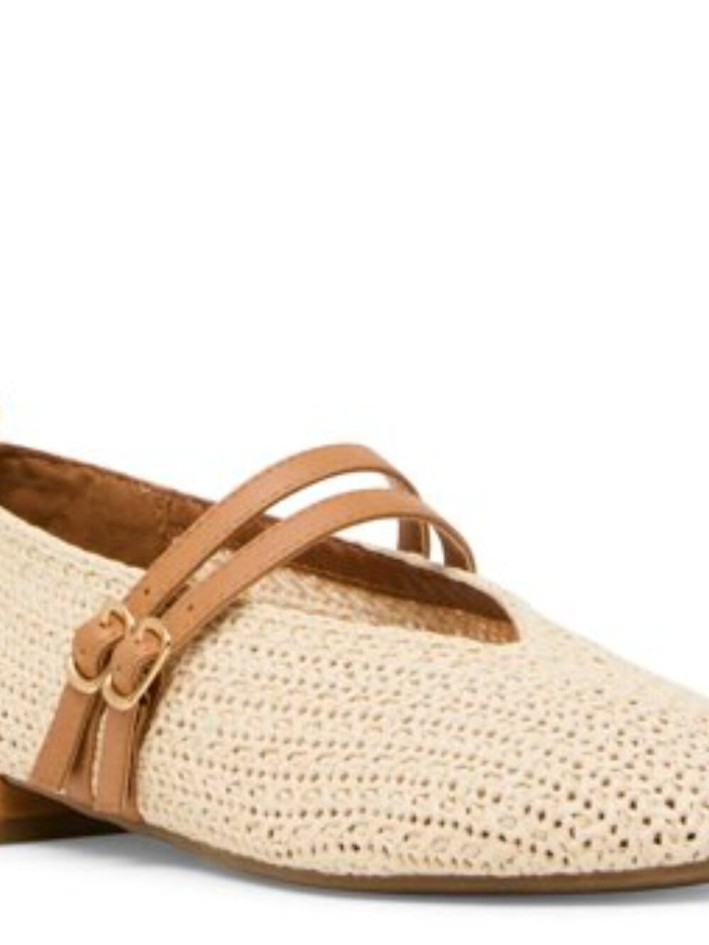 Anne Klein Women's Off-White Gavie Woven Mary Jane Flat